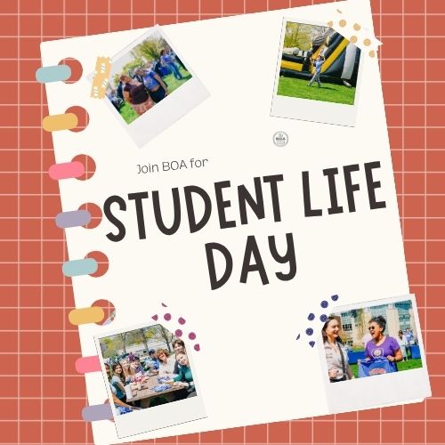 student life day written on a piece of animated paper
