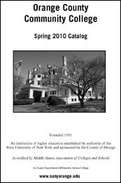 Cover of SUNY Orange Spring 2010 College Catalog