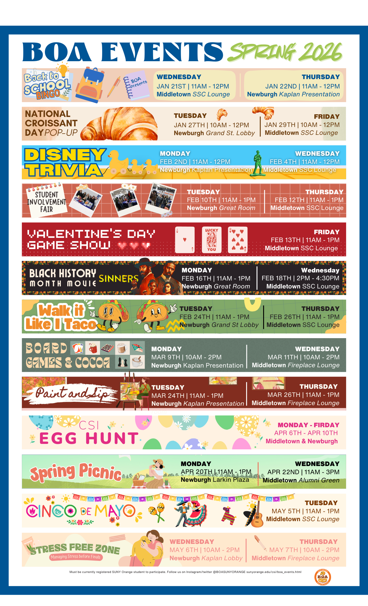 BOA SPRING 2026 CALENDAR