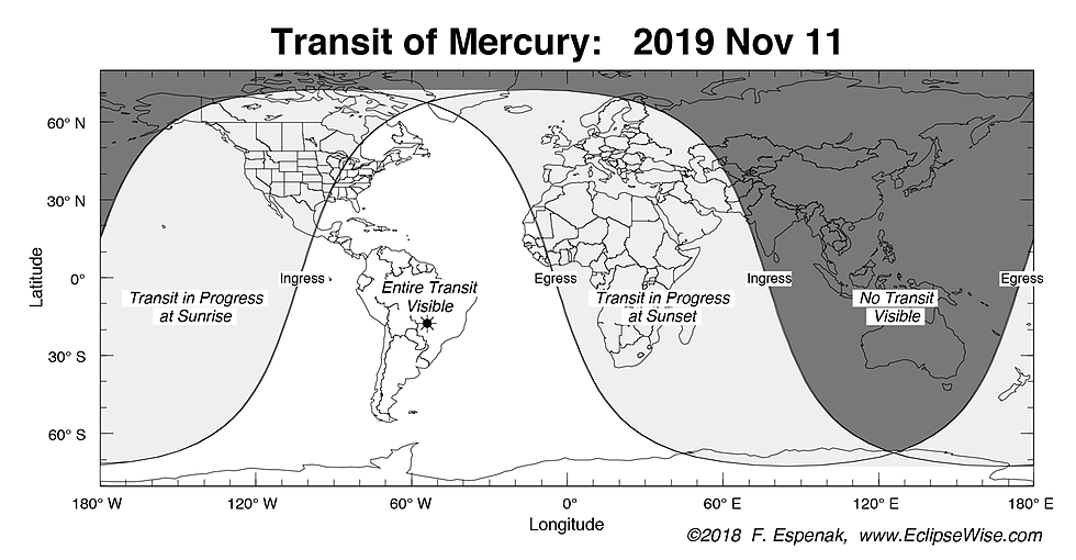 The Transit of Mercury 2019 -- Watch Mercury Glide by in the Sky -- a daytime Astronomy Event