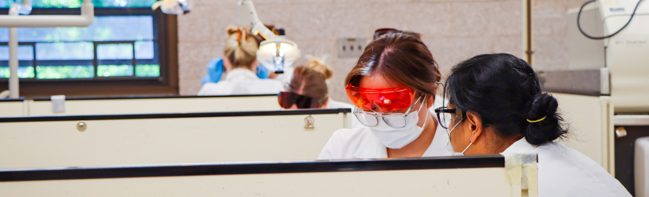 Students working in the dental hygiene clinic