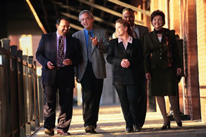 group of people walking