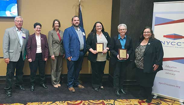 SUNY Orange representatives accepting NYCCT Community College Innovation Award