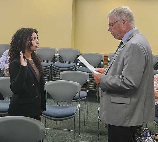 Arianna Rodriguez Oath of Office Arianna Rodriguez Takes the Oath of Office as Student Trustee