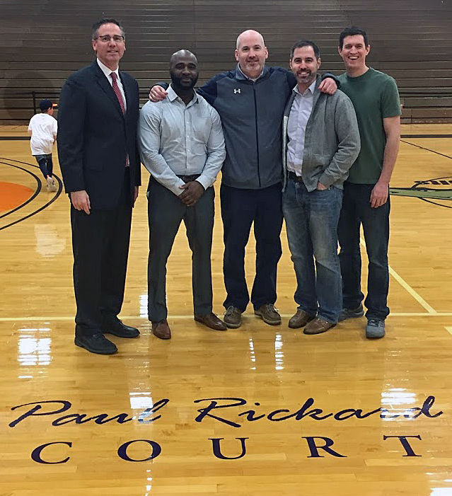 Tom Rickard (left) at Paul Rickard Court dedication