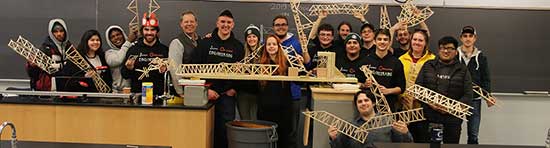 students from engineering statics class