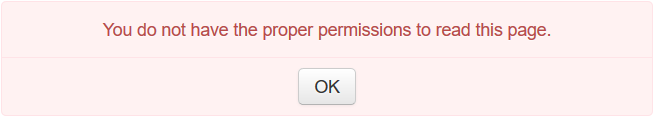 Error message: You do not have the proper permissions to read this page error