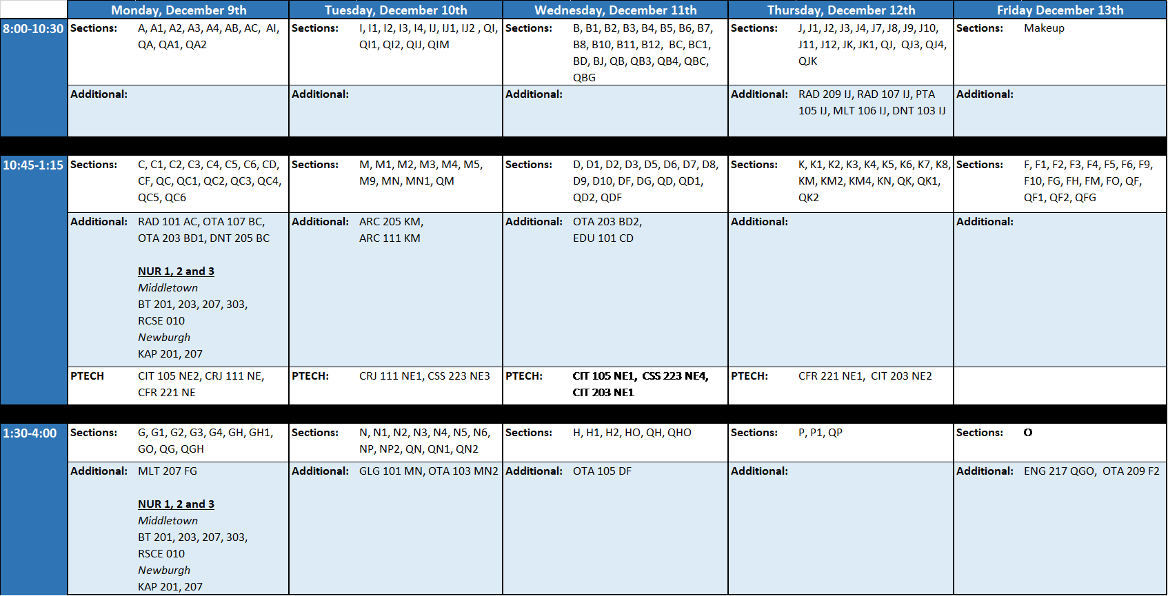 Final Exam Schedule Image