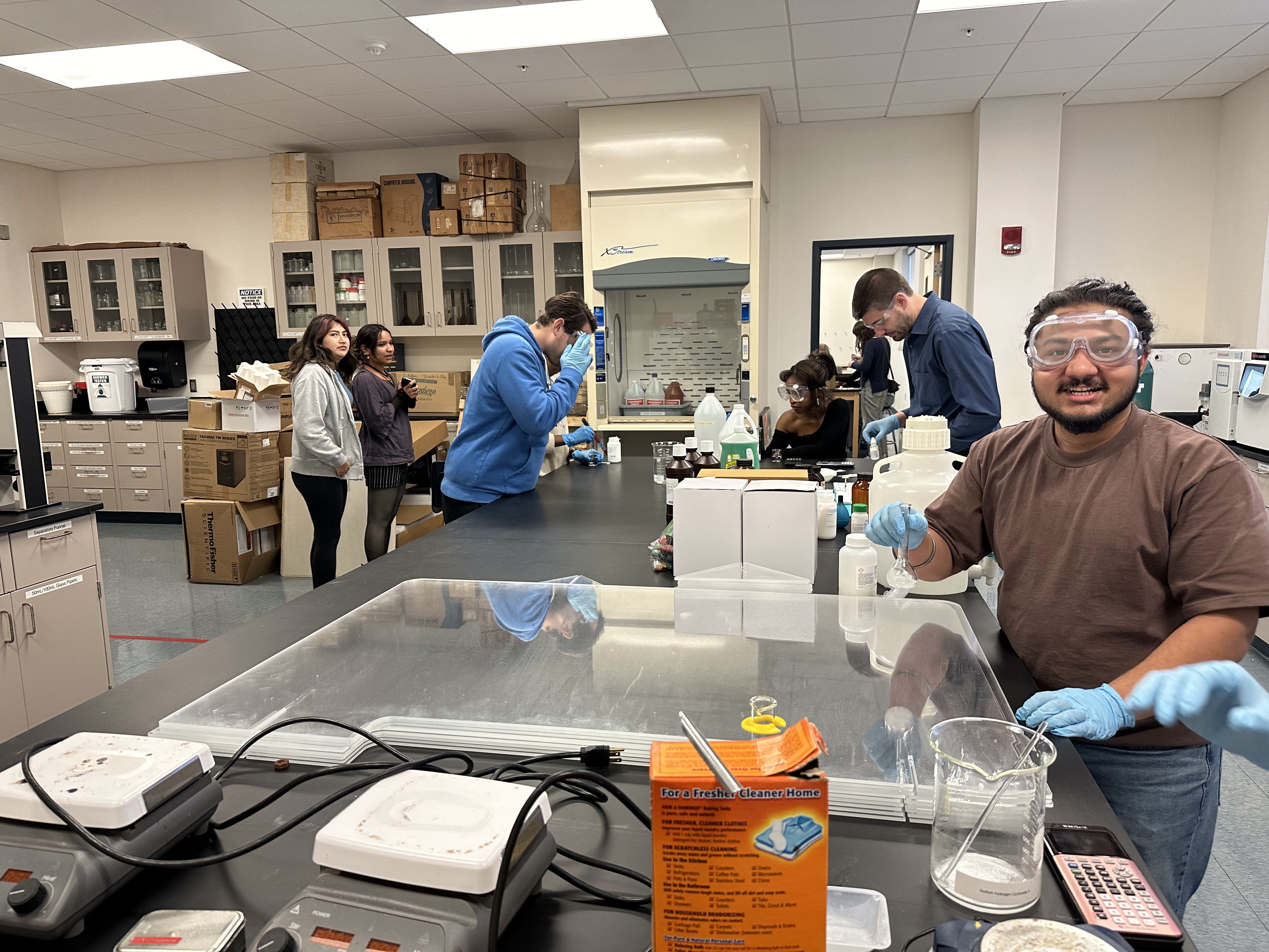 Chemistry Club Students Preparing Experiments for Kids Chemistry Night 2024